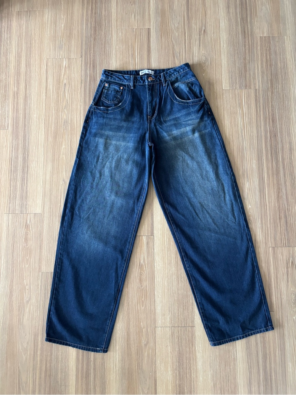 YMI Jeans Barrel Fit Dark Wash High Rise Full Length Womens 28 Retro 90s